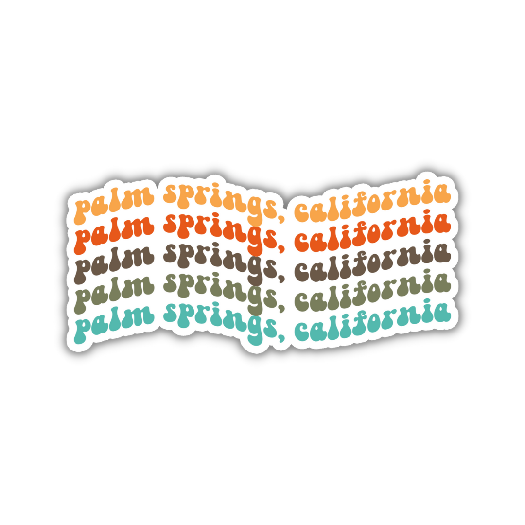 Palm Springs, California Retro Sticker