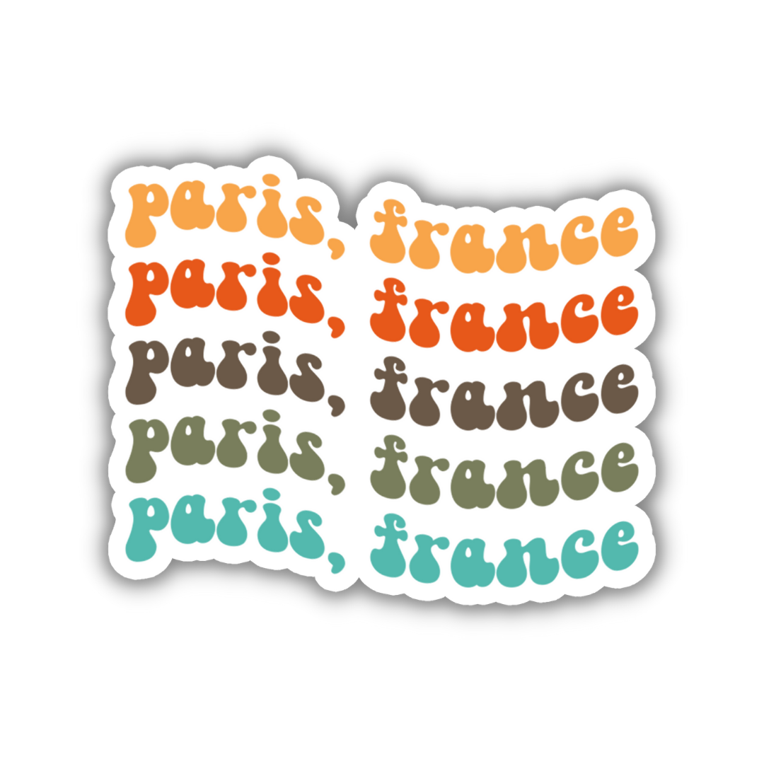Paris, France Retro Sticker