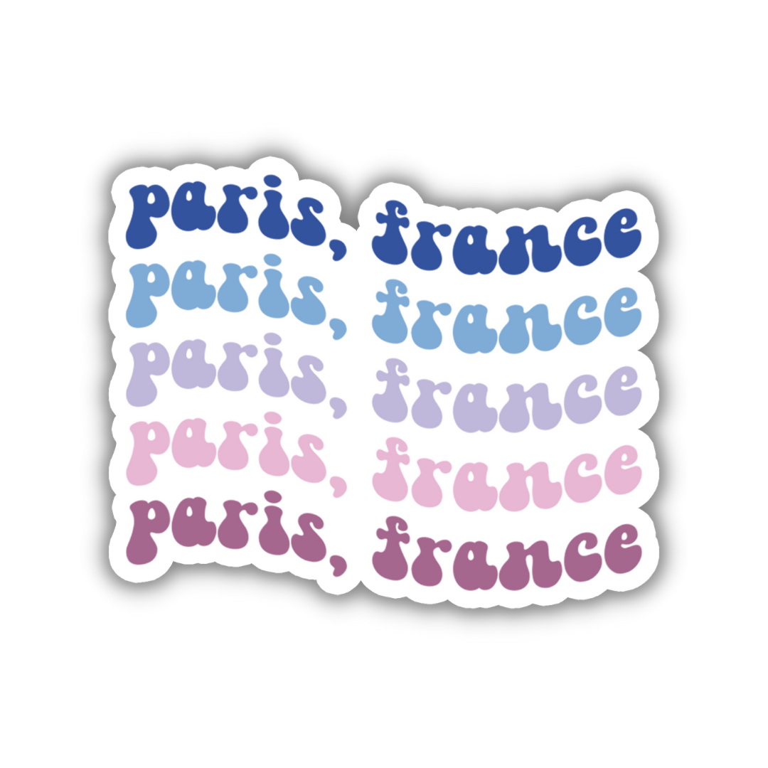 Paris, France Retro Sticker