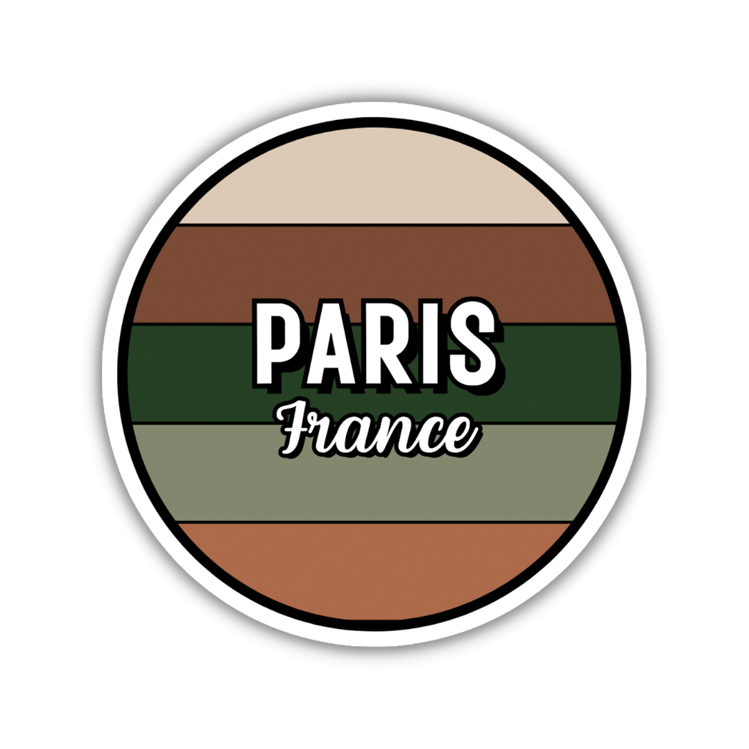 Paris, France Circle Sticker