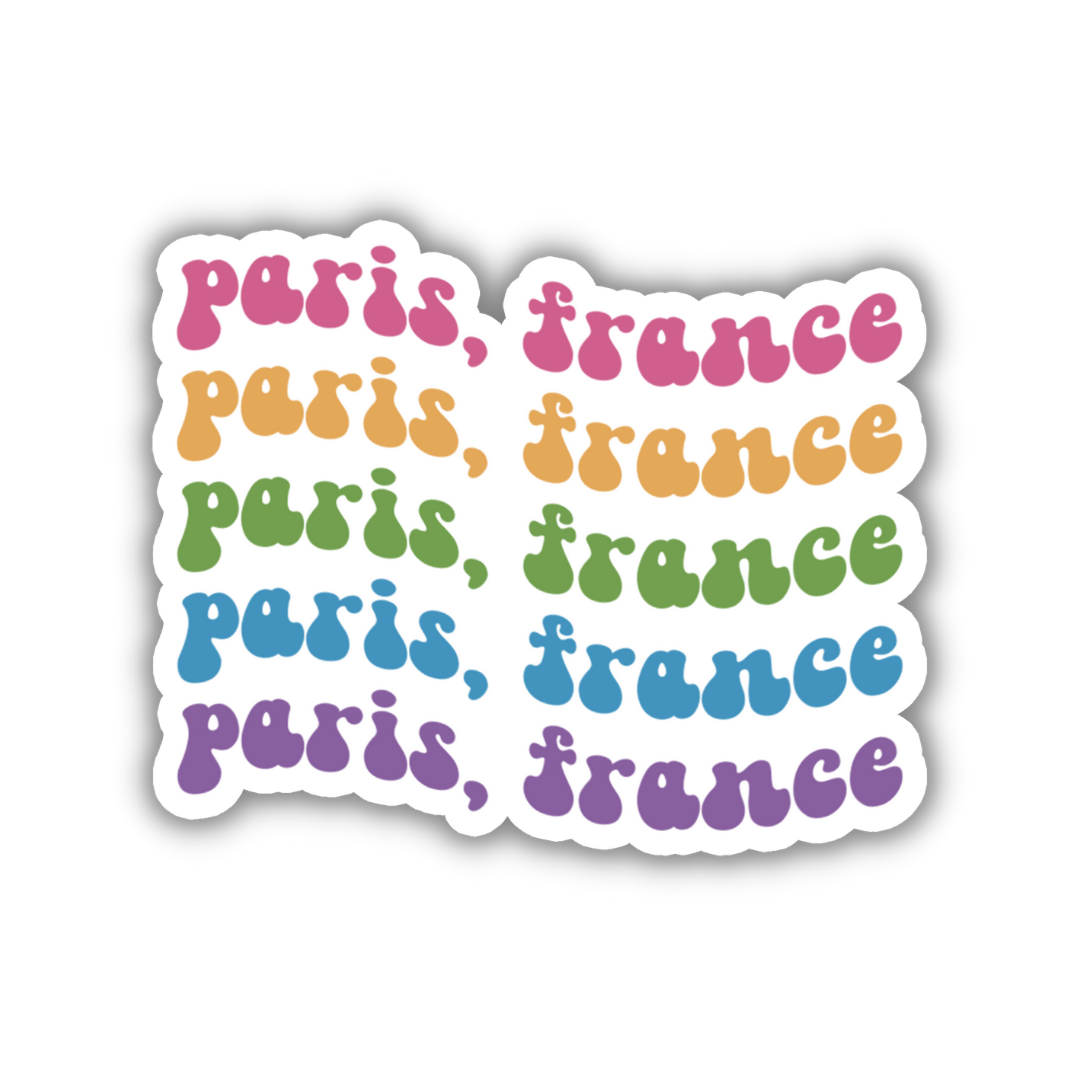 Paris, France Retro Sticker