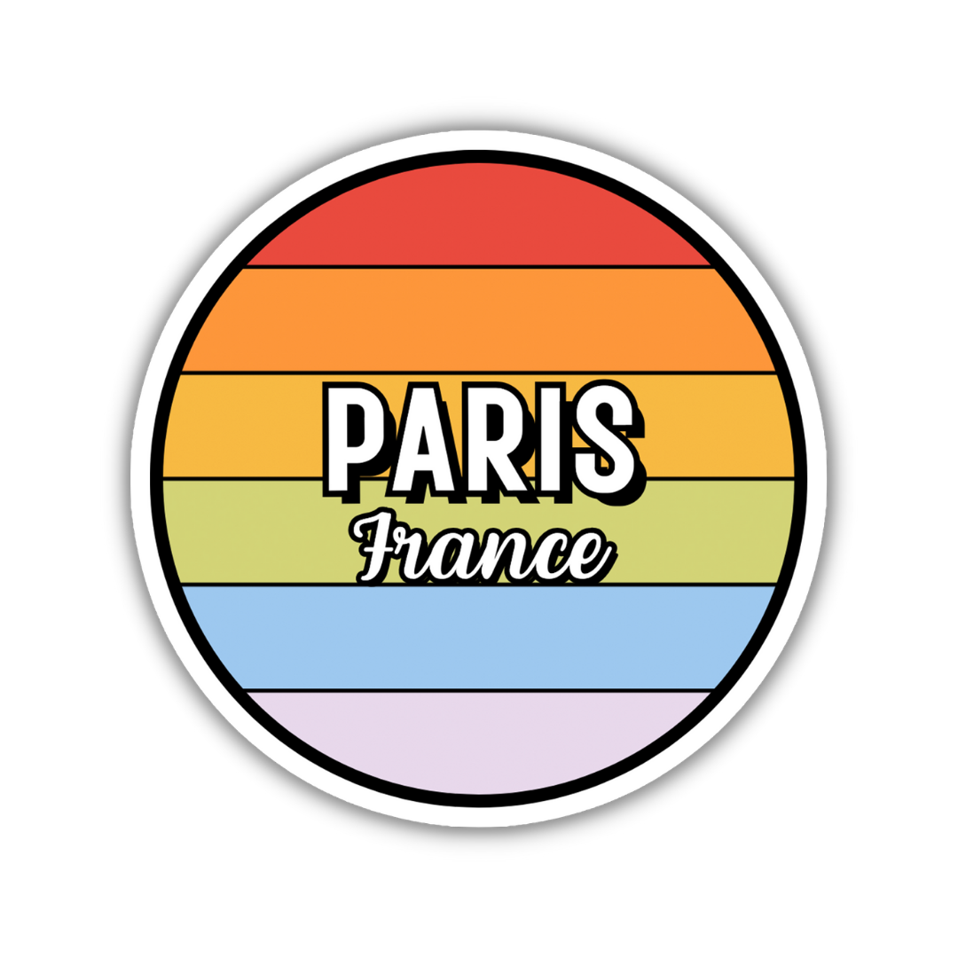 Paris, France Circle Sticker