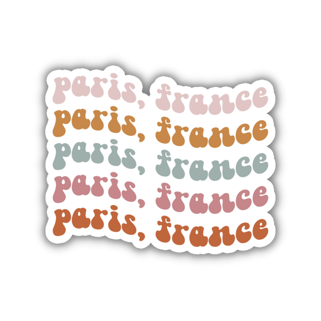 Paris, France Retro Sticker