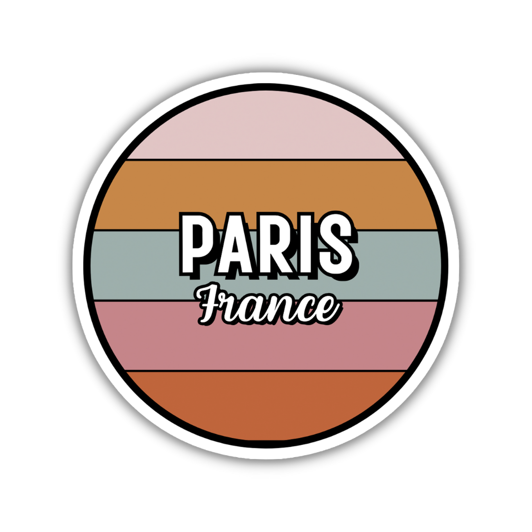 Paris, France Circle Sticker