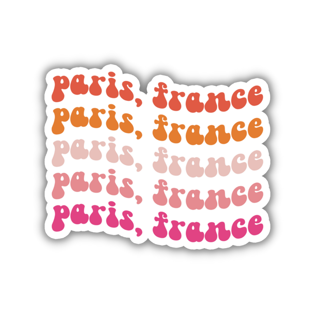 Paris, France Retro Sticker