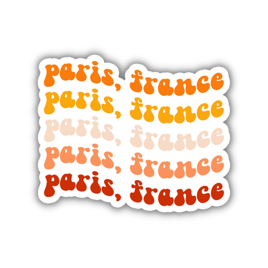 Paris, France Retro Sticker