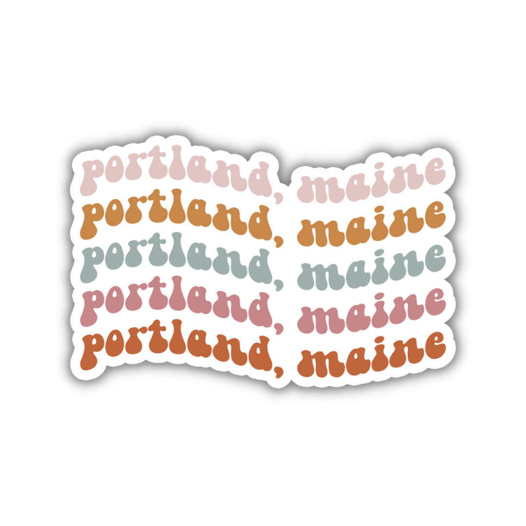 Portland, Maine Island Retro Sticker