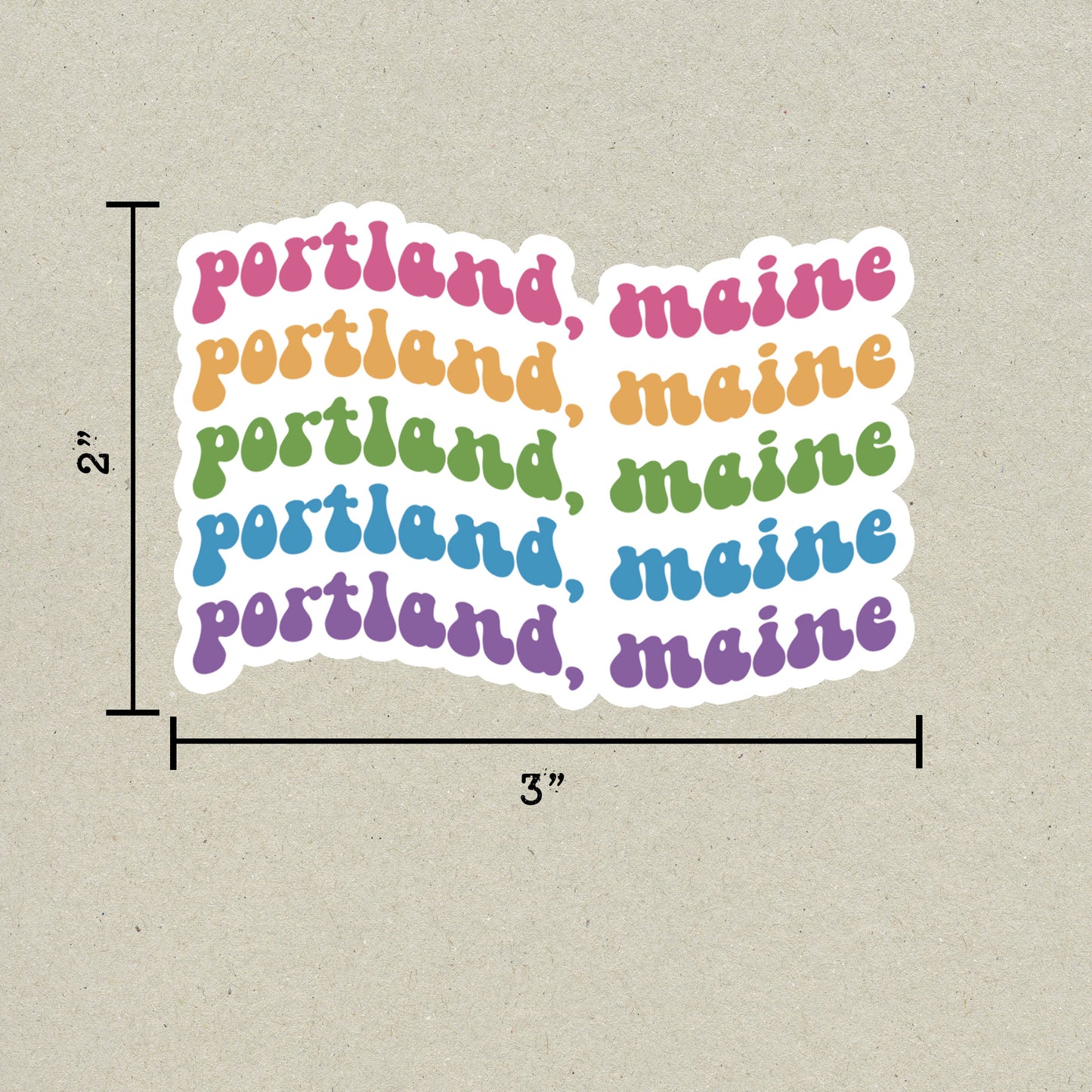 Portland, Maine Island Retro Sticker