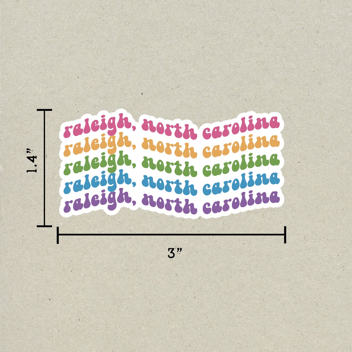 Raleigh, North Carolina Retro Sticker