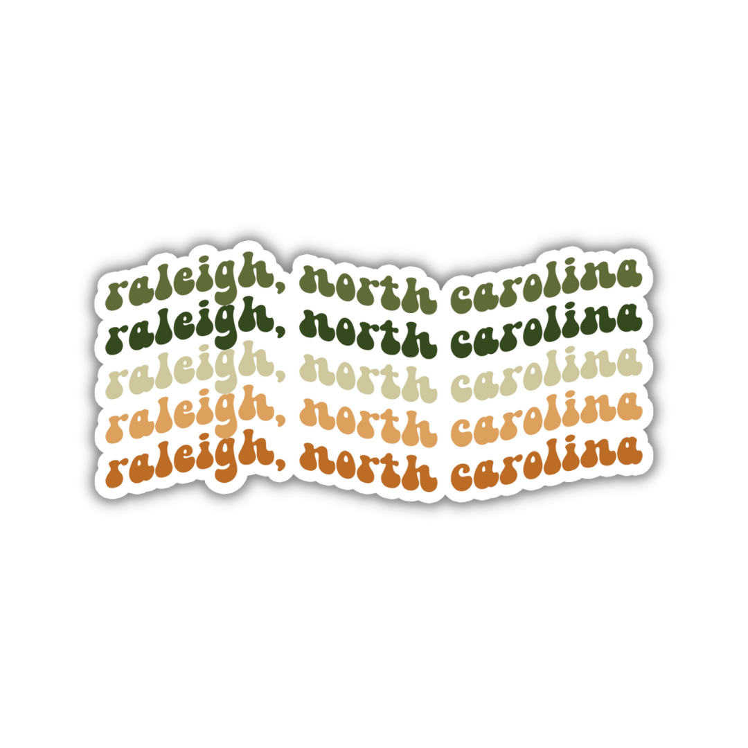 Raleigh, North Carolina Retro Sticker