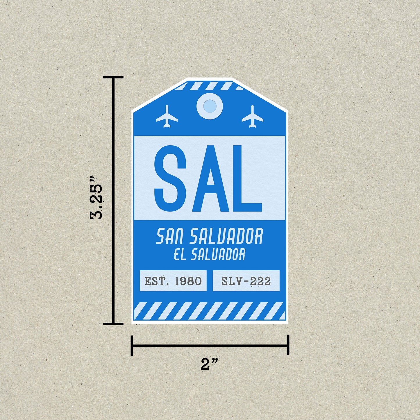 SAL Vintage Luggage Tag Sticker