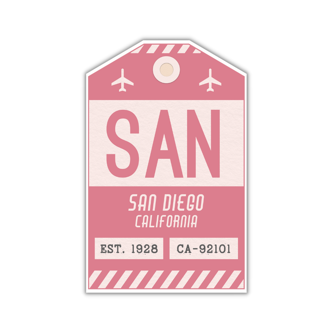 SAN Vintage Luggage Tag Sticker