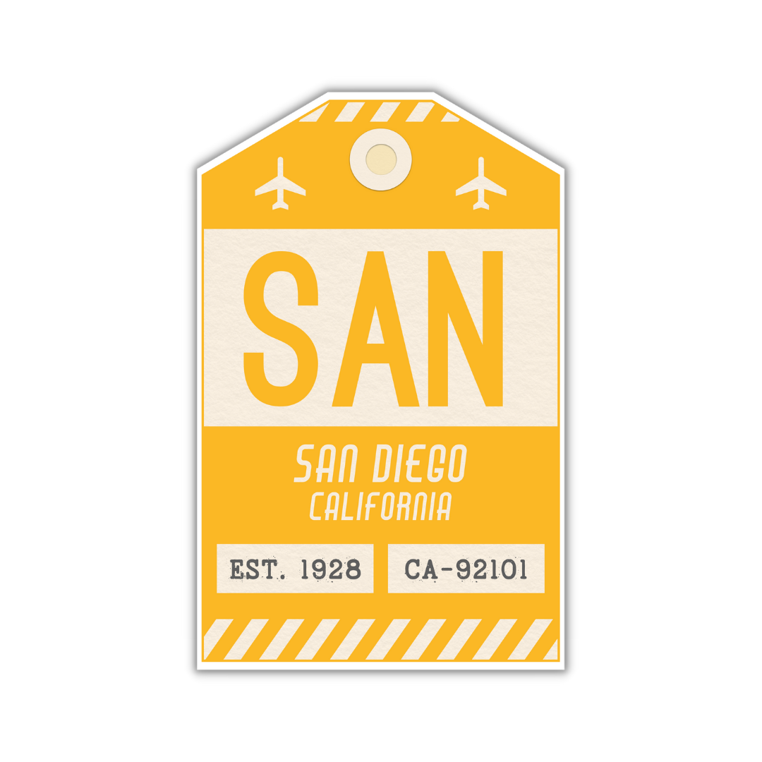 SAN Vintage Luggage Tag Sticker