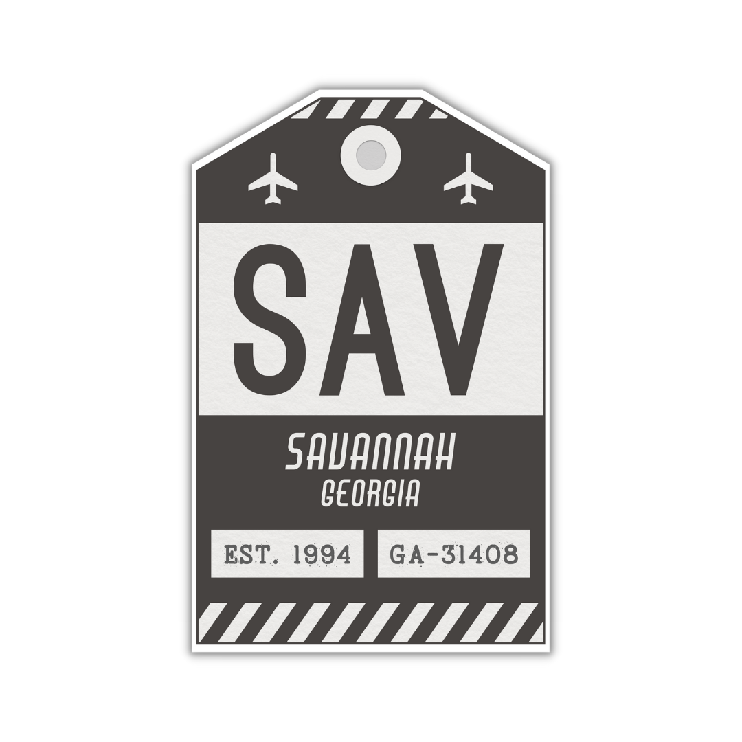 SAV Vintage Luggage Tag Sticker