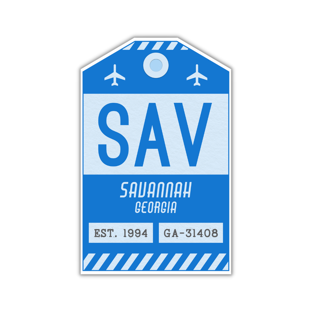 SAV Vintage Luggage Tag Sticker