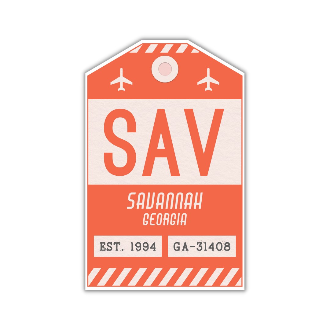 SAV Vintage Luggage Tag Sticker