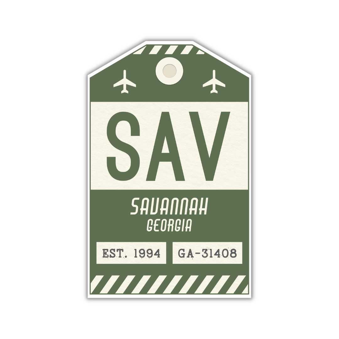 SAV Vintage Luggage Tag Sticker