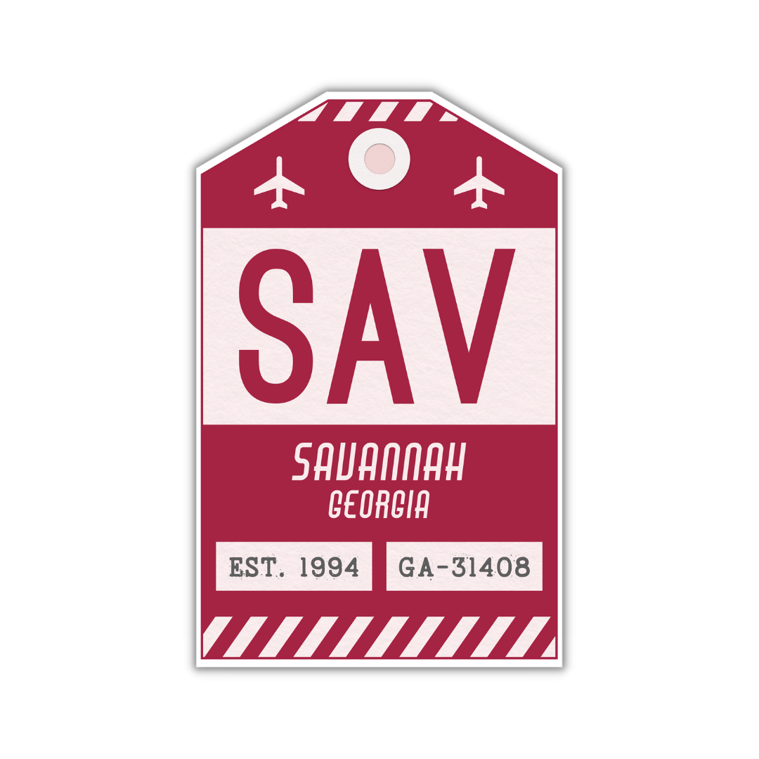 SAV Vintage Luggage Tag Sticker