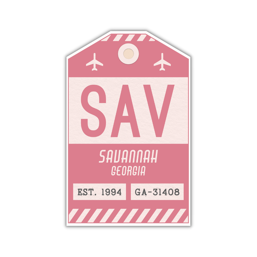 SAV Vintage Luggage Tag Sticker