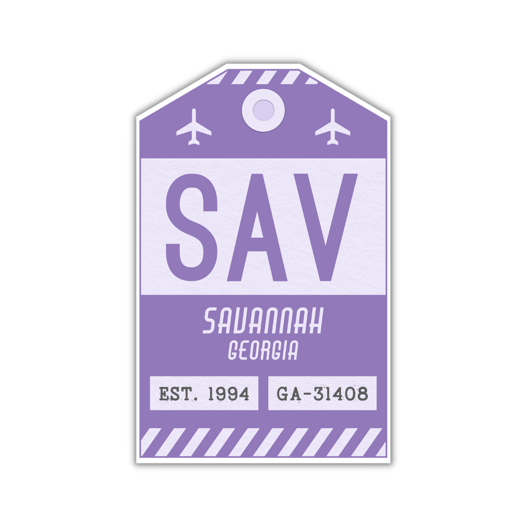 SAV Vintage Luggage Tag Sticker
