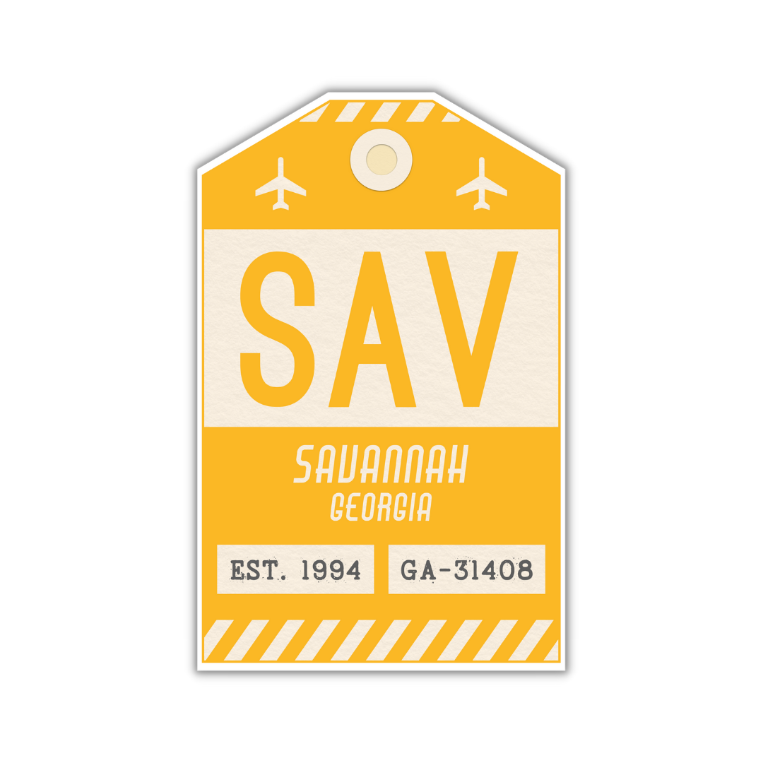 SAV Vintage Luggage Tag Sticker