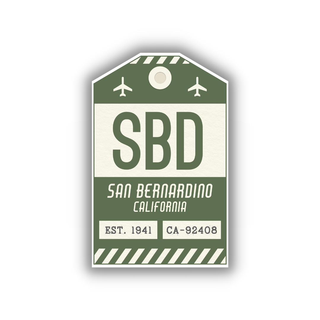 SBD Vintage Luggage Tag Sticker