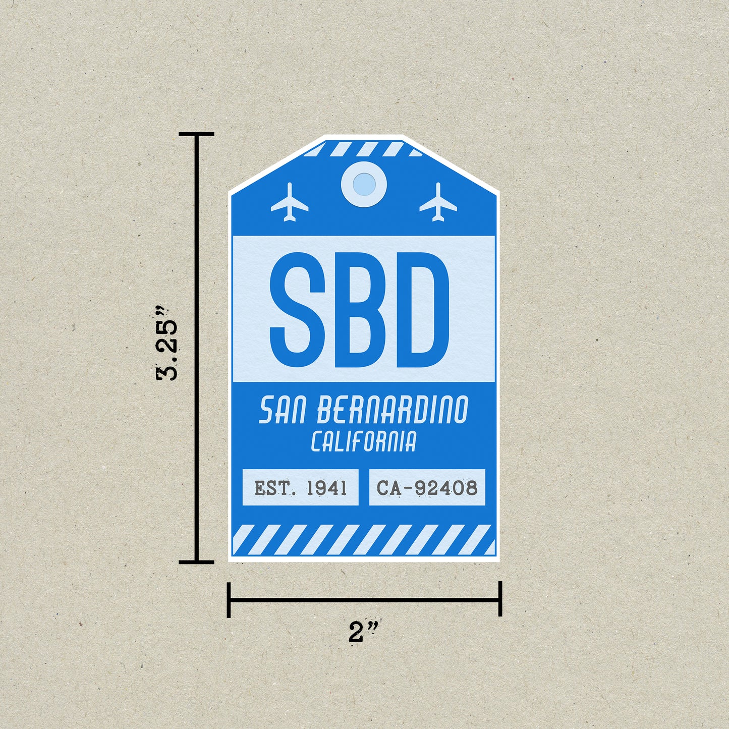 SBD Vintage Luggage Tag Sticker