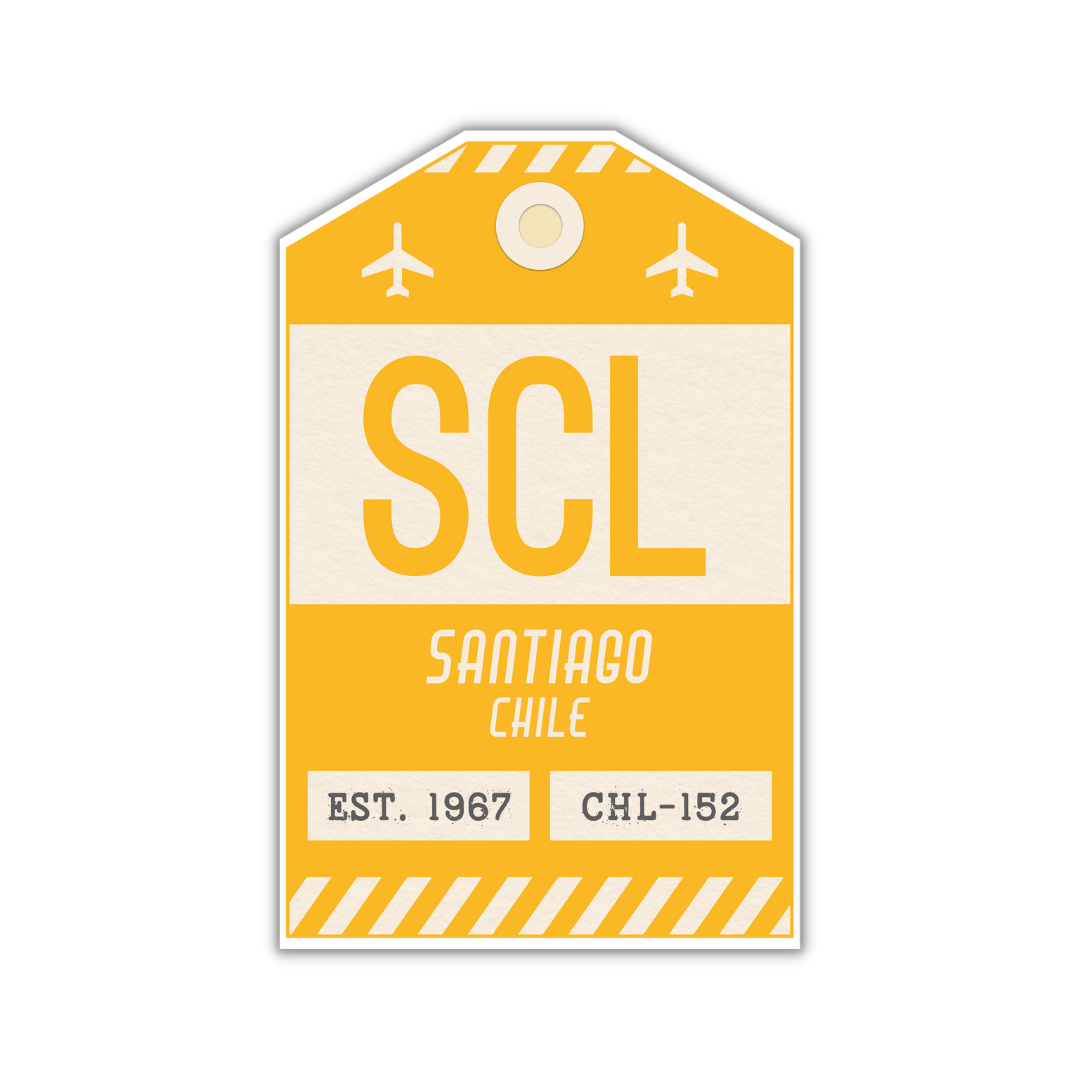 SCL Vintage Luggage Tag Sticker