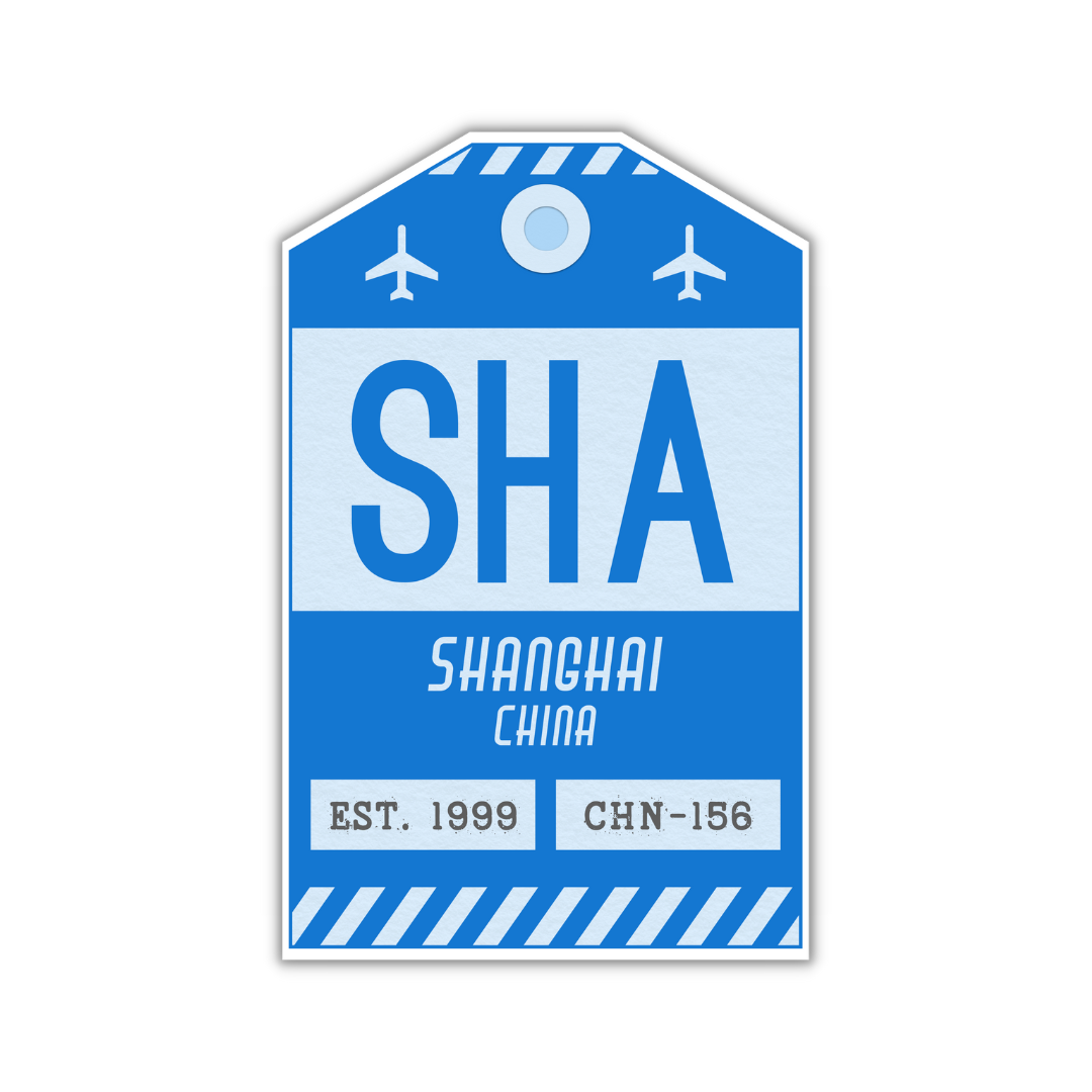 SHA Vintage Luggage Tag Sticker