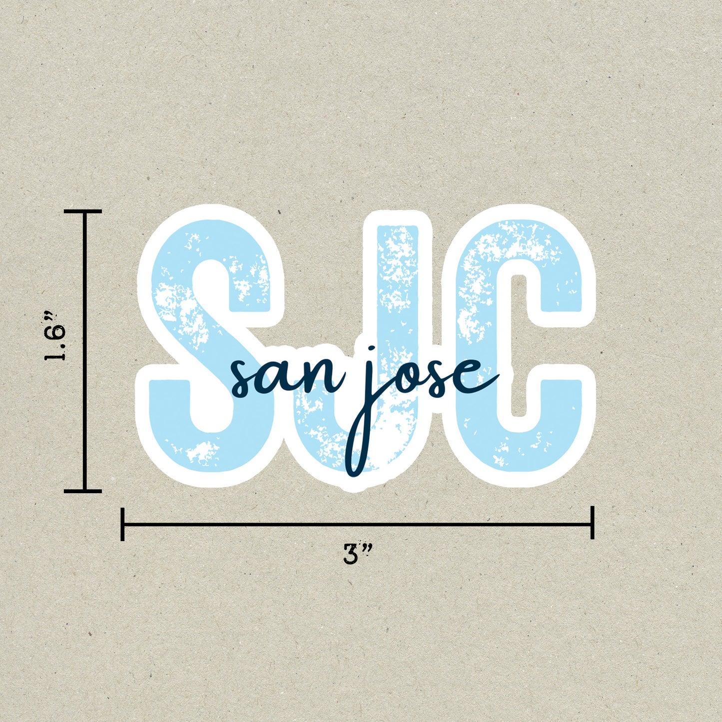 SJC San Jose Airport Code Sticker