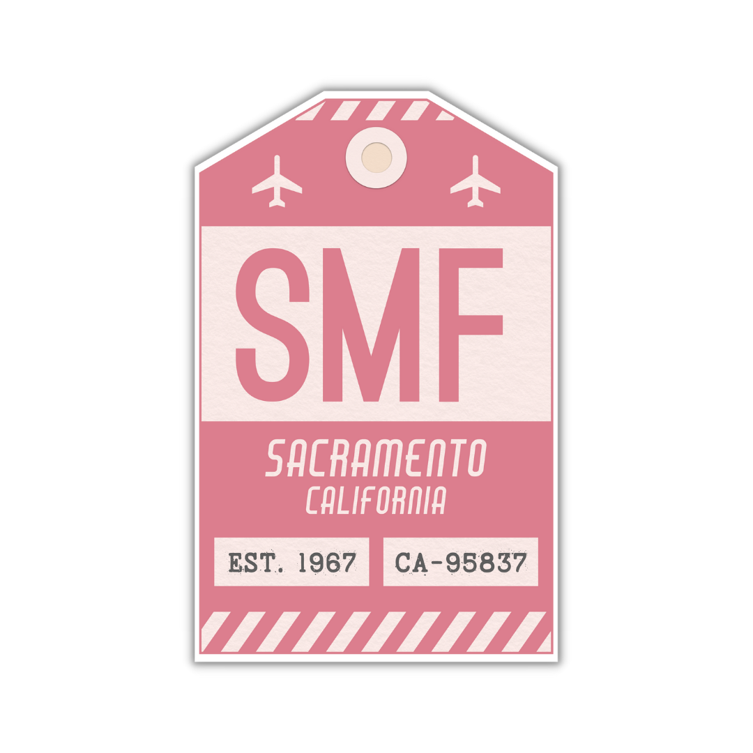 SMF Vintage Luggage Tag Sticker