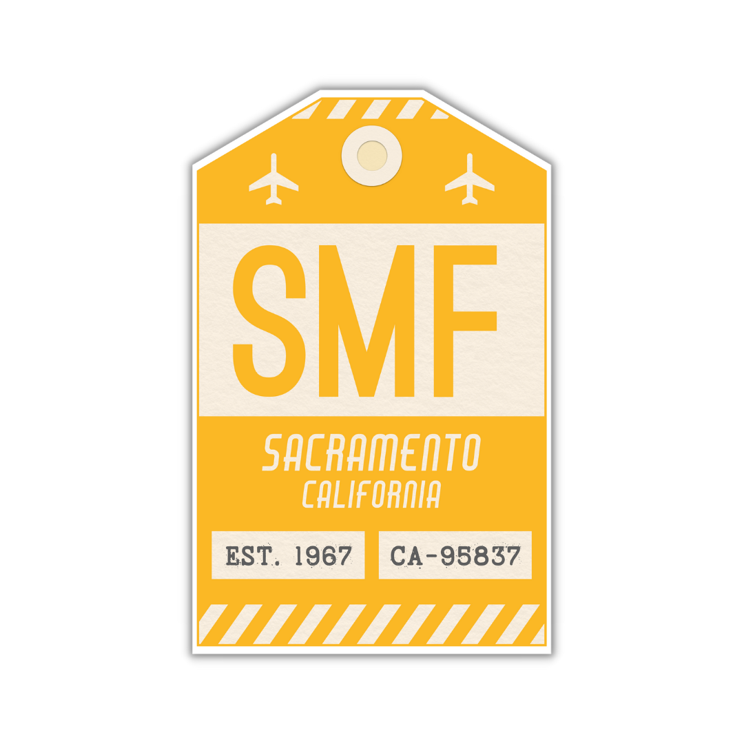 SMF Vintage Luggage Tag Sticker