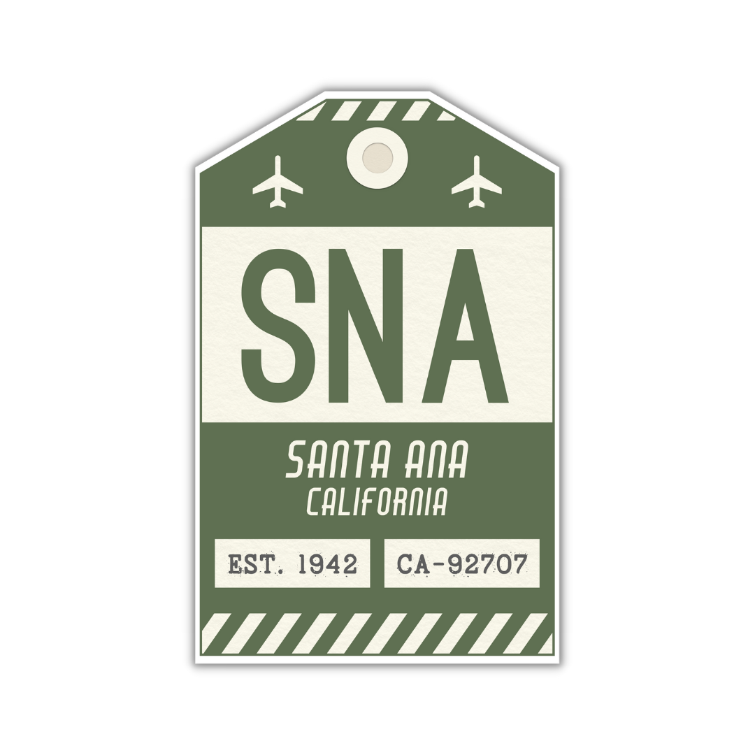 SNA Vintage Luggage Tag Sticker