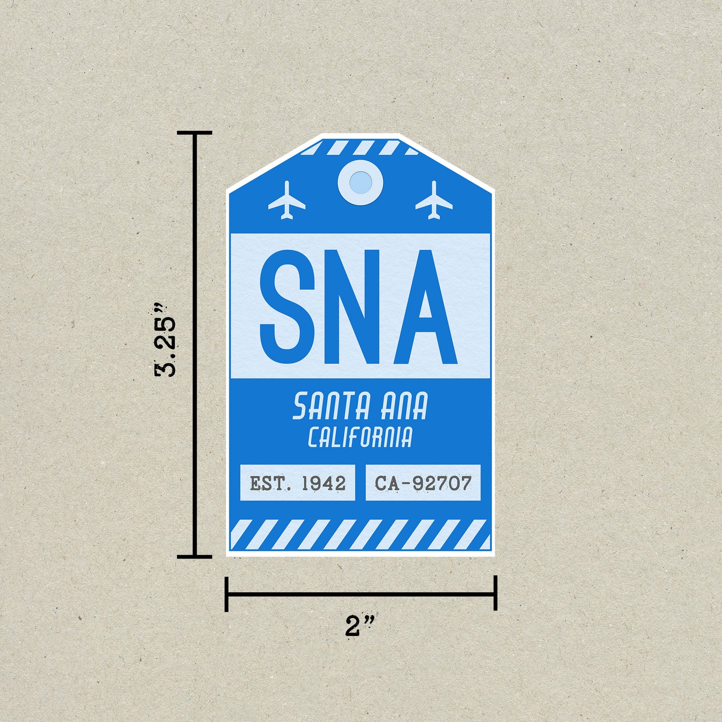 SNA Vintage Luggage Tag Sticker