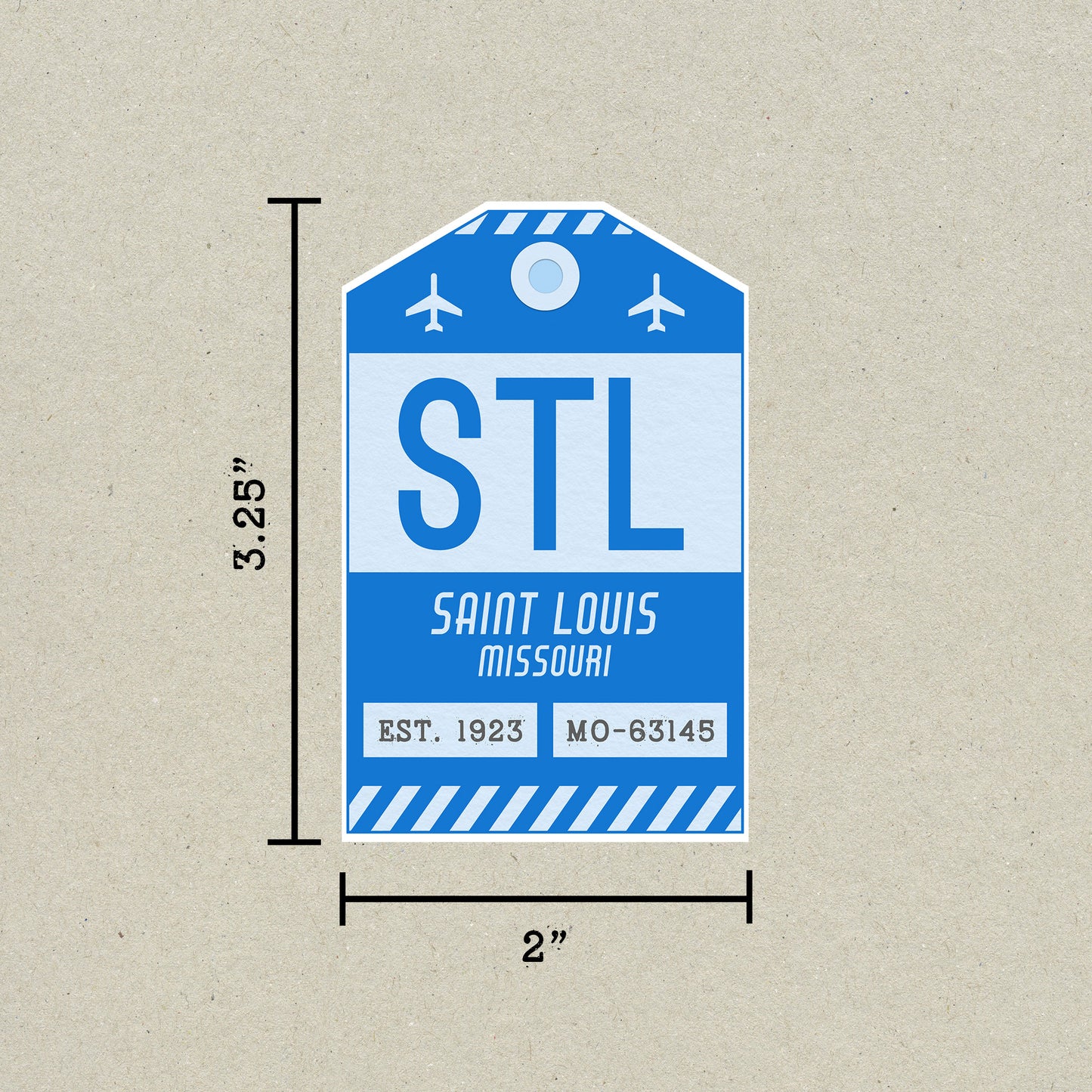 STL Vintage Luggage Tag Sticker