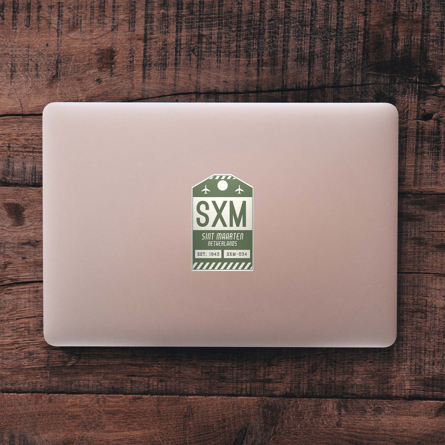 SXM Vintage Luggage Tag Sticker