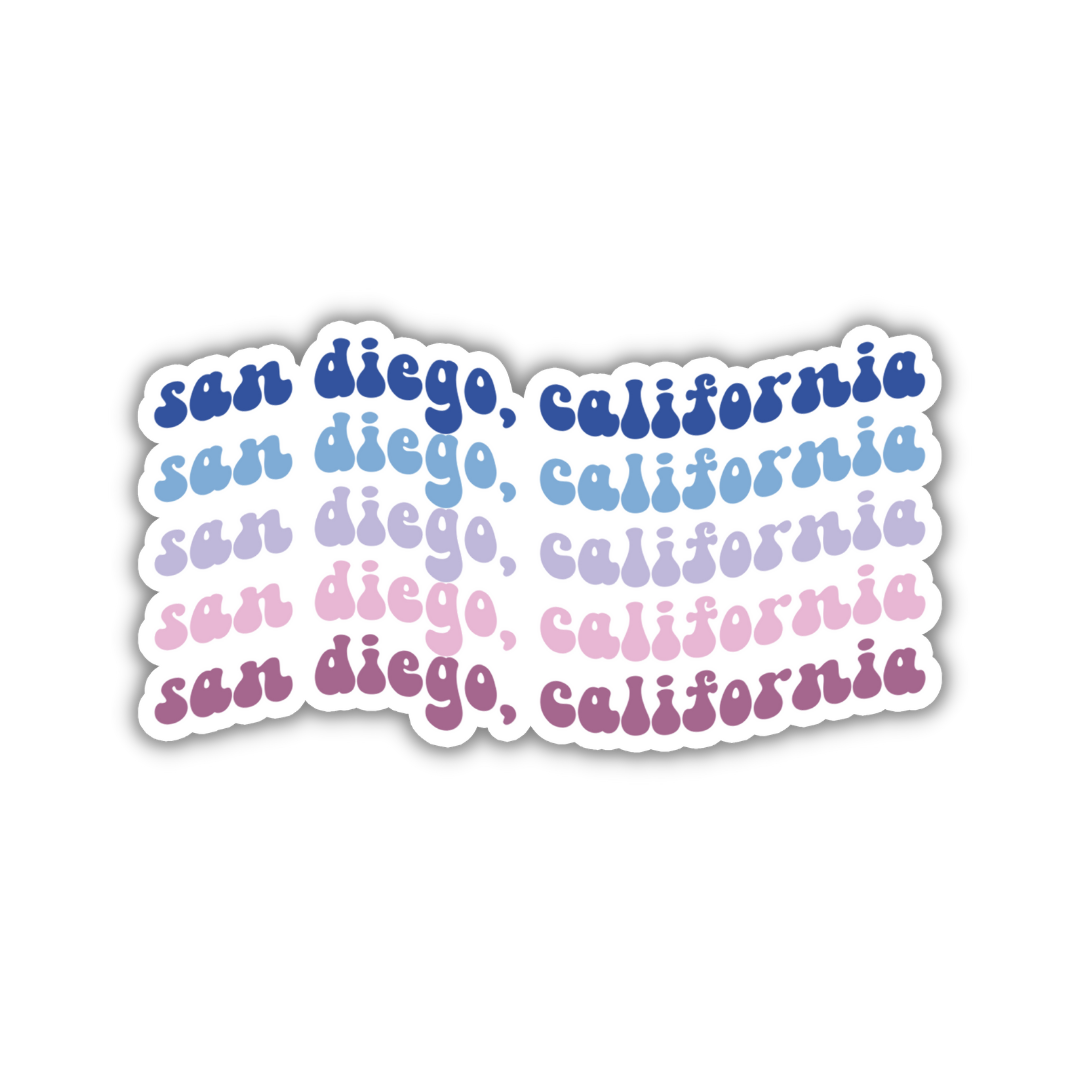 San Diego, California Island Retro Sticker