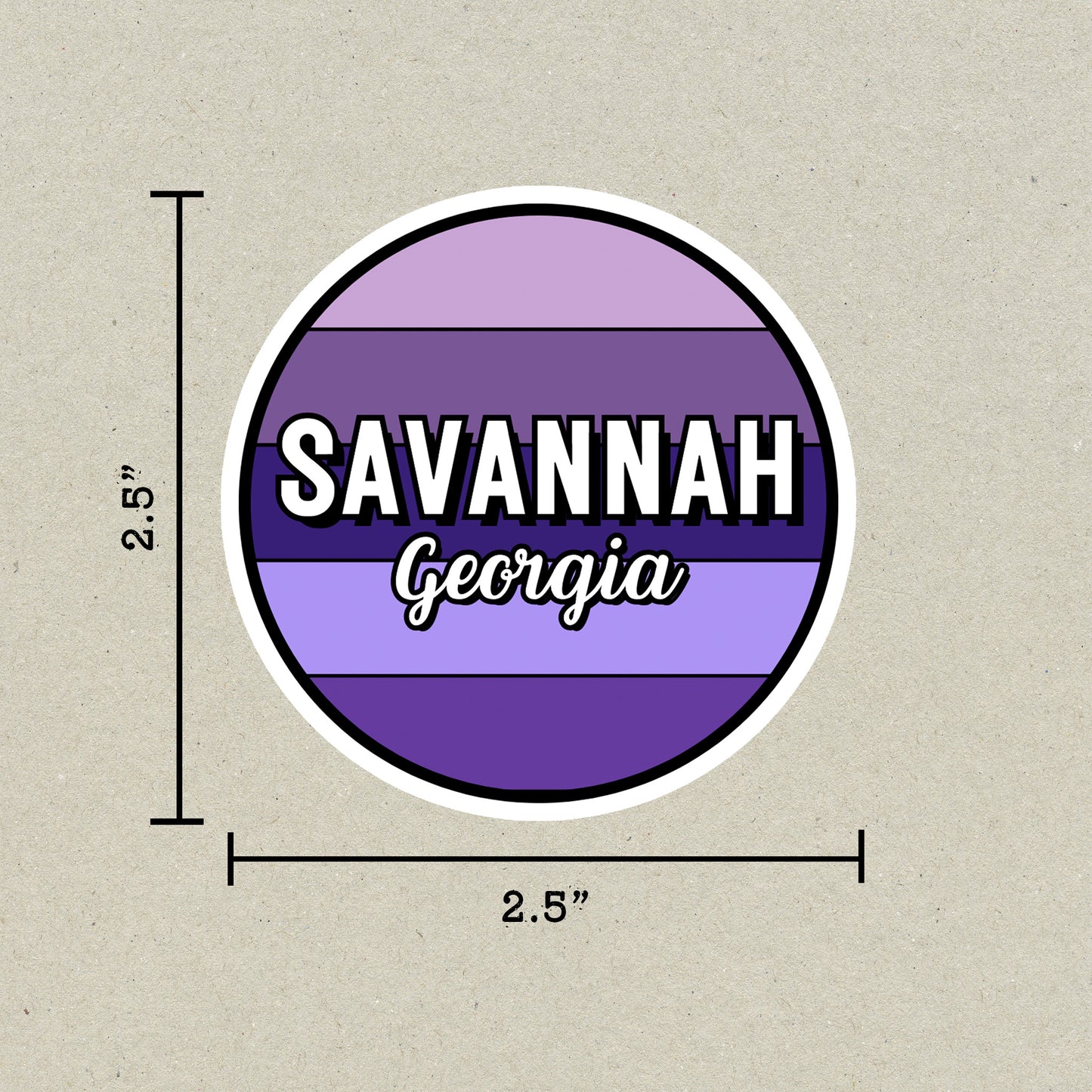 Savannah, Georgia Circle Sticker