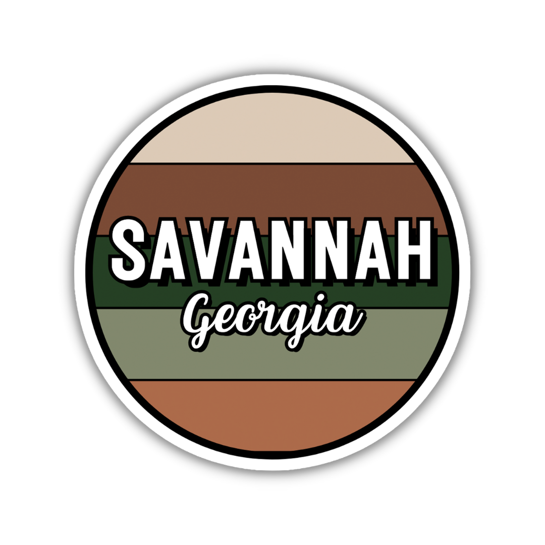 Savannah, Georgia Circle Sticker