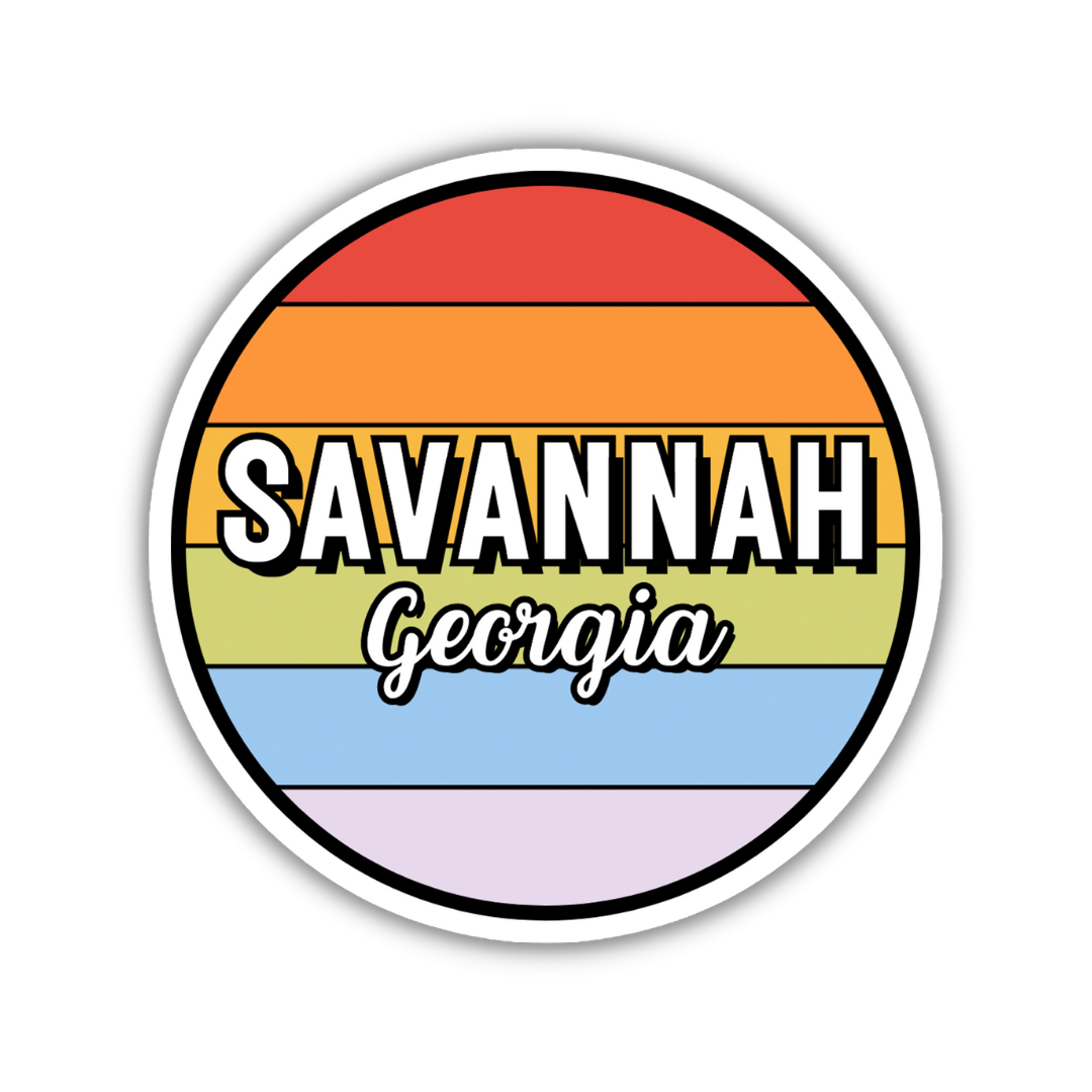 Savannah, Georgia Circle Sticker