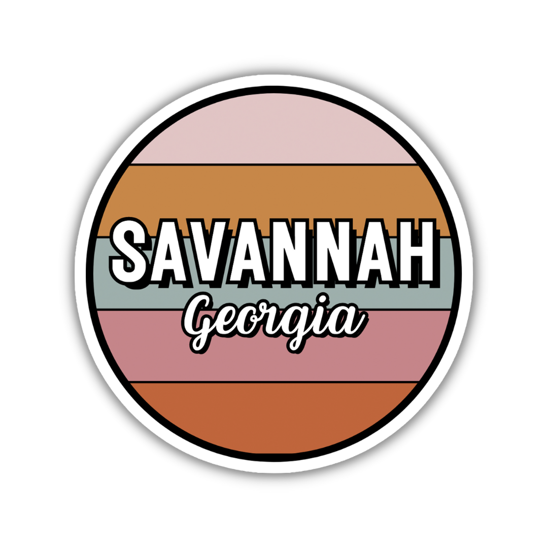 Savannah, Georgia Circle Sticker
