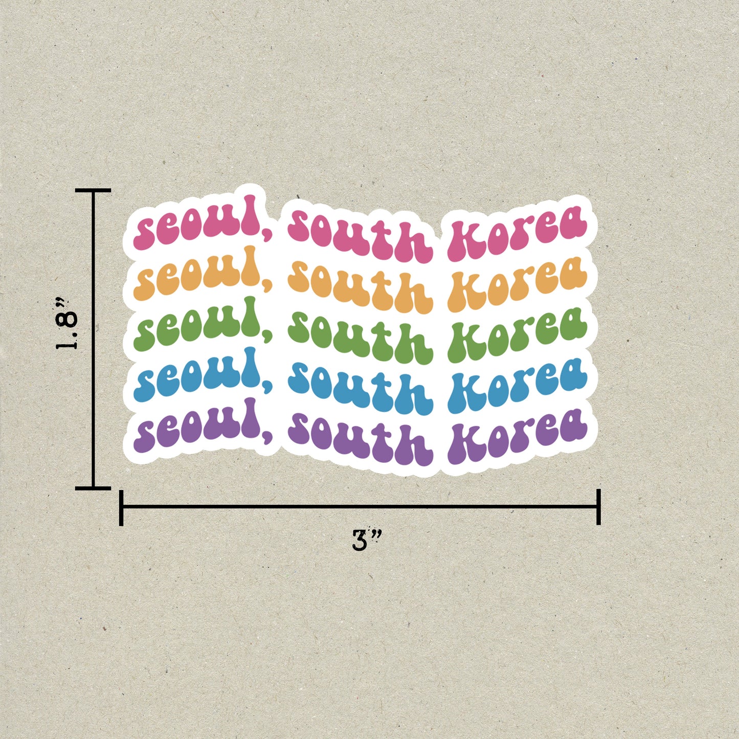 Seoul, South Korea Retro Sticker