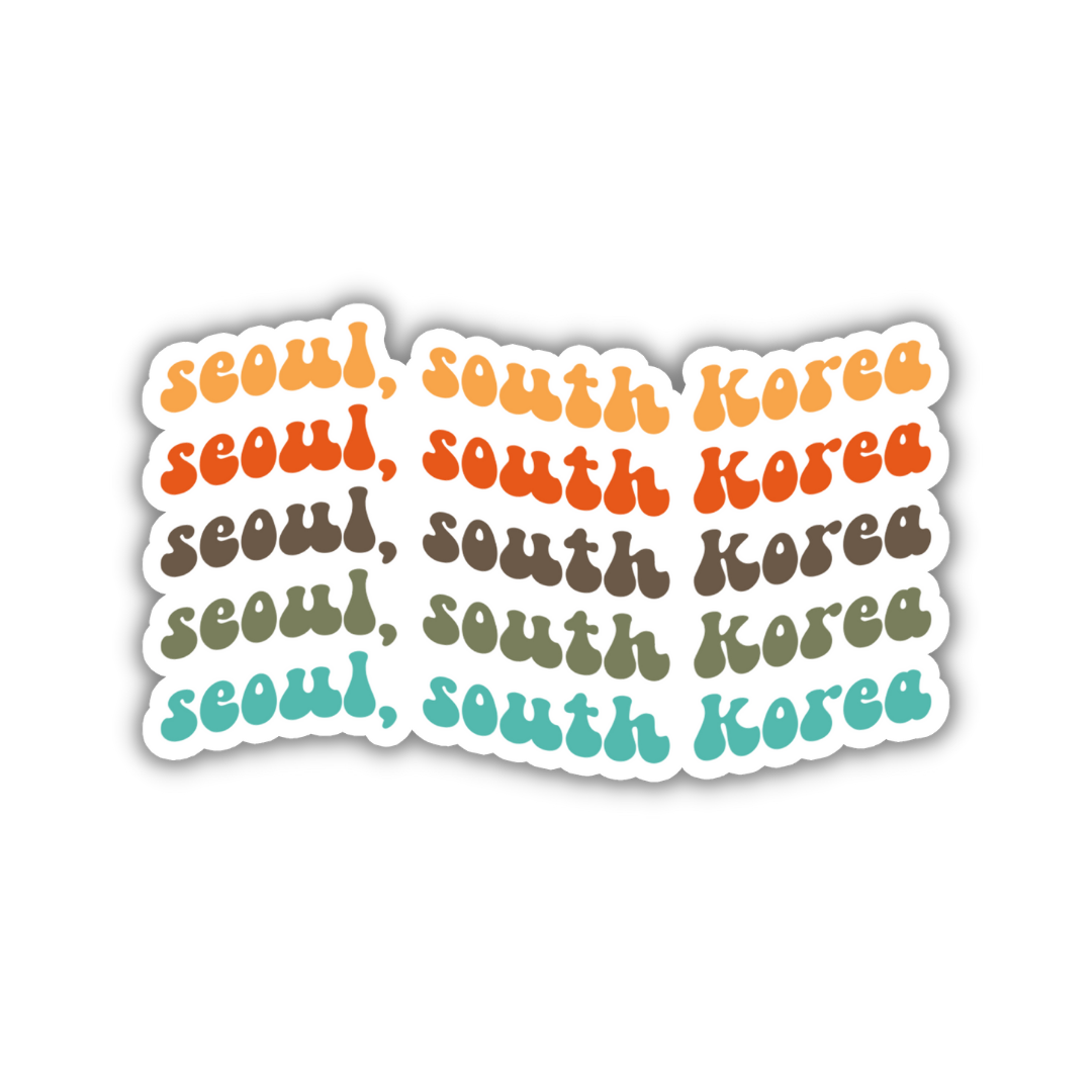 Seoul, South Korea Retro Sticker