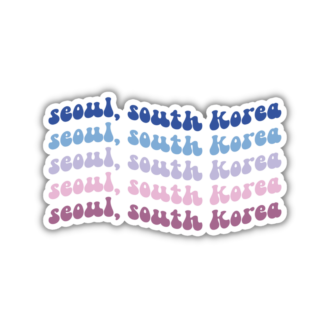 Seoul, South Korea Retro Sticker