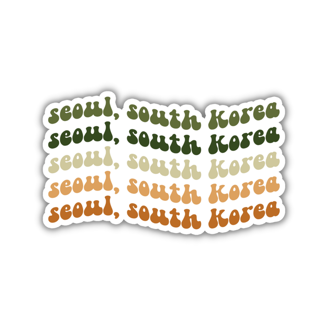 Seoul, South Korea Retro Sticker