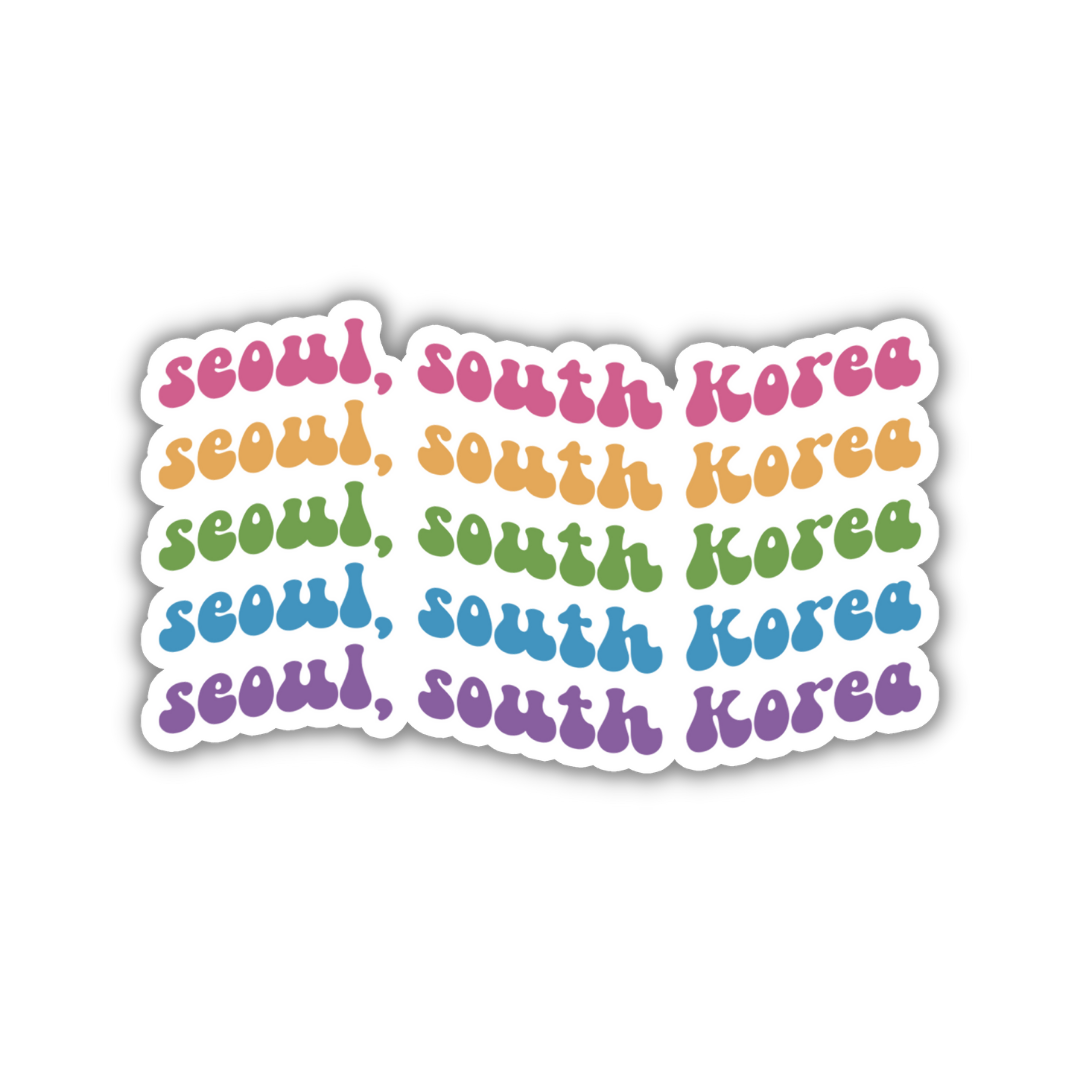 Seoul, South Korea Retro Sticker