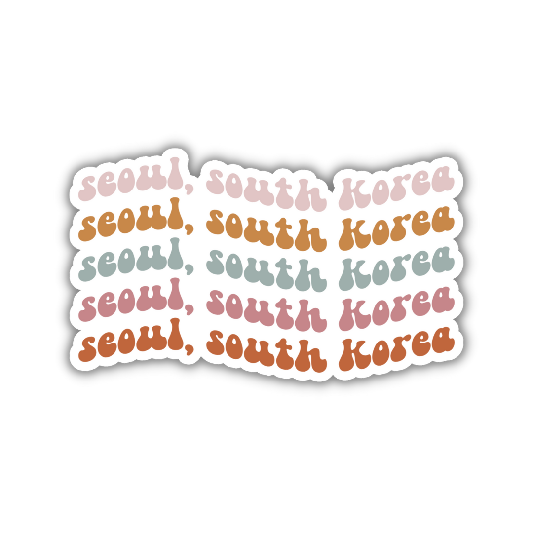 Seoul, South Korea Retro Sticker