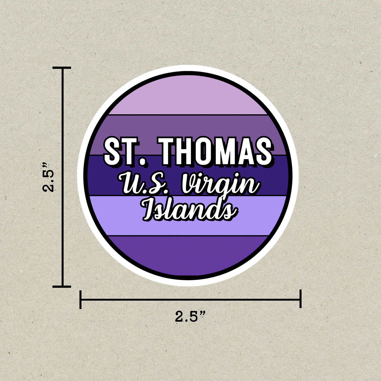 St. Thomas, U.S. Virgin Islands Circle Sticker