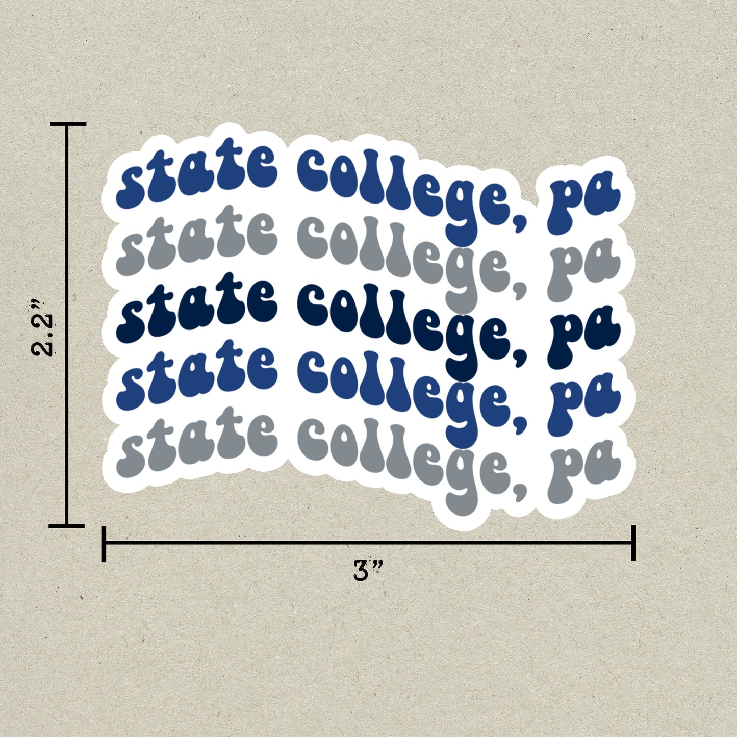 State College, Pennsylvania College Town Sticker