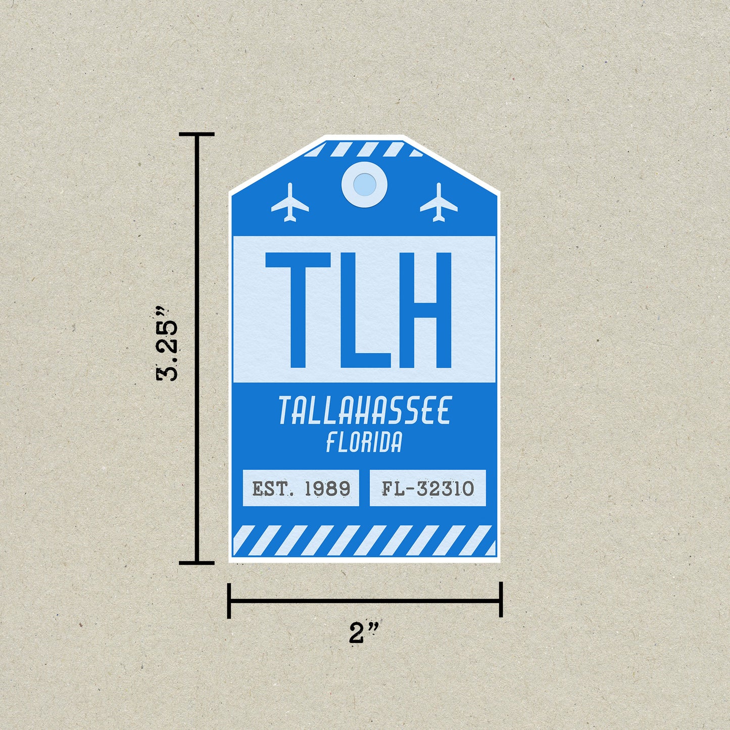 TLH Vintage Luggage Tag Sticker